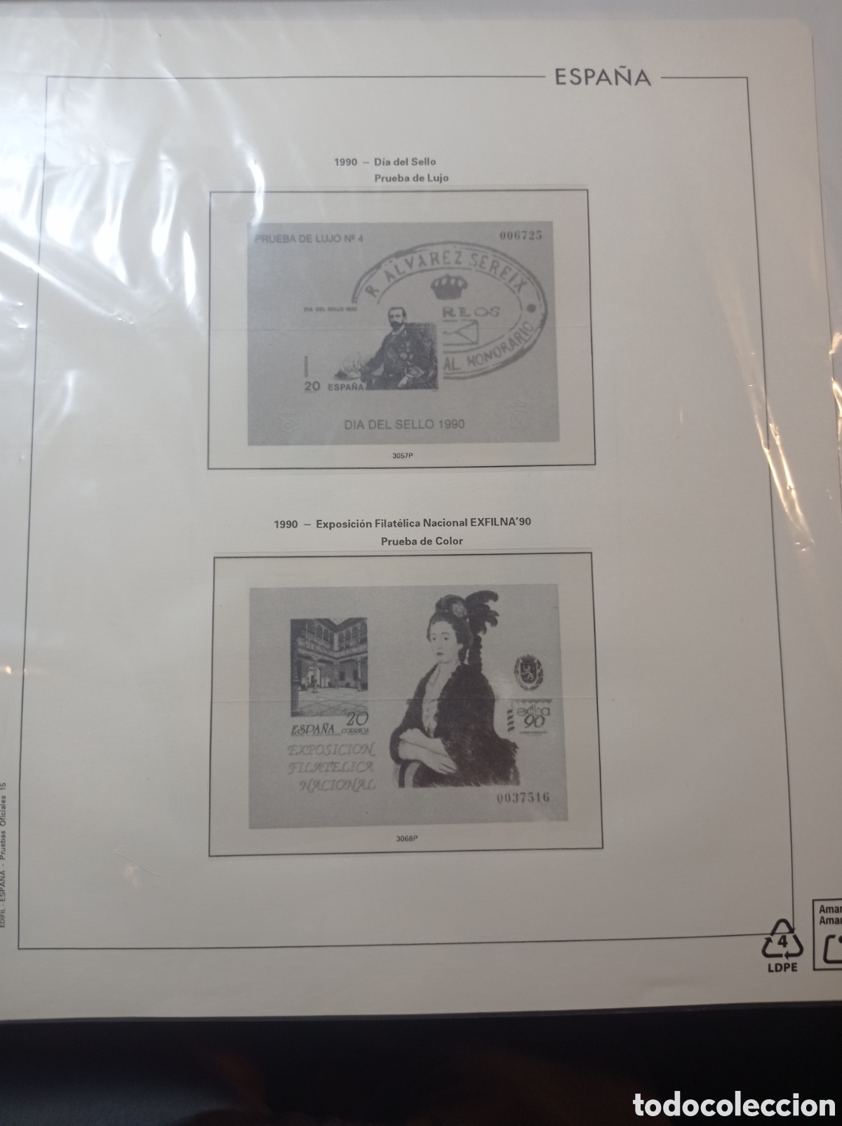 Sellos: Suplemento edifil 1989 entero postal montado blanco segunda mano