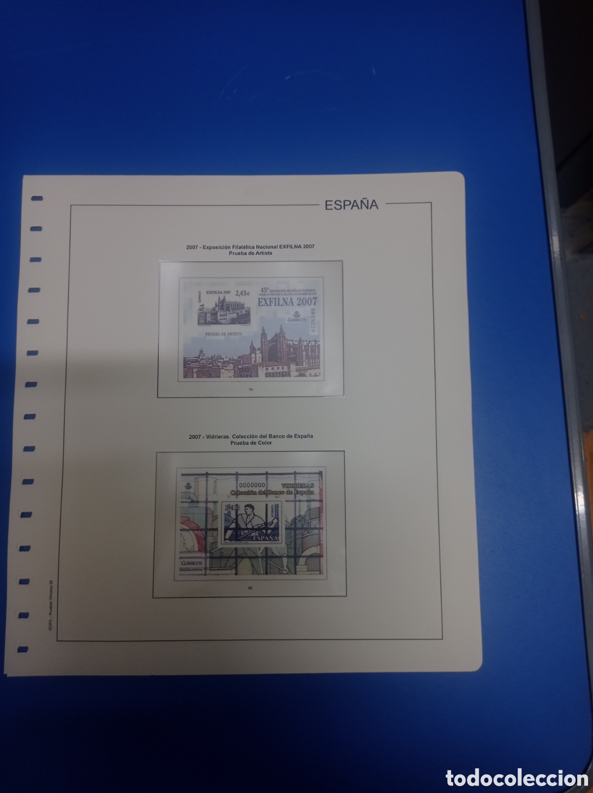 Sellos: Suplemento edifil 2007 pruebas montado blanco segunda mano