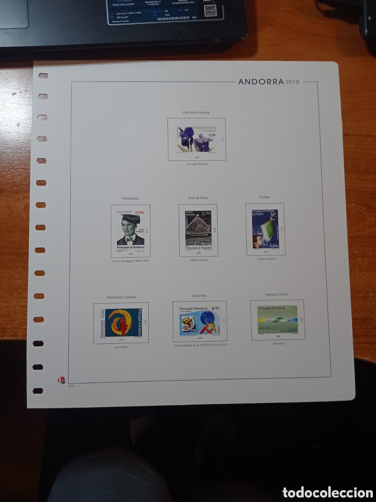 Sellos: Suplemento unifil 2010 Andorra espa&ntilde;ola sin montar segunda mano