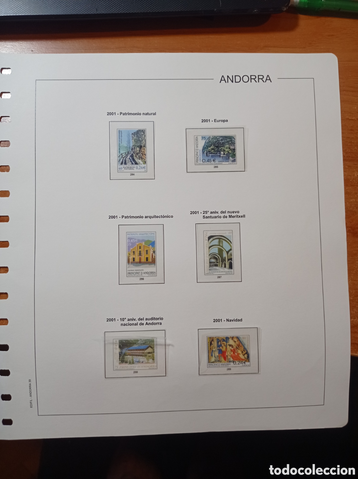 Sellos: Suplemento unifil 2001 Andorra espa&ntilde;ola montado blanco segunda manp