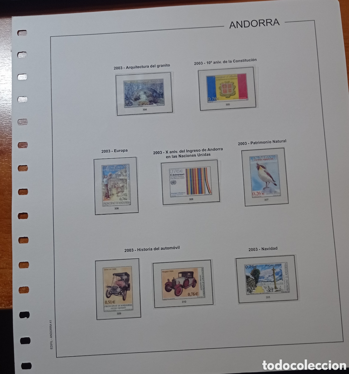 Sellos: Suplemento edifil 2003 Andorra espa&ntilde;ola montado blanco segunda mano