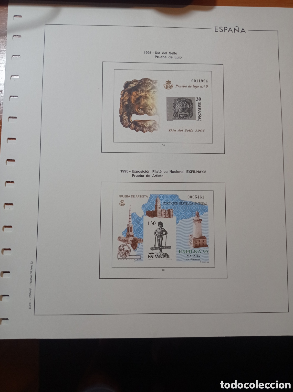 Sellos: Suplemento edifil 1995 pruebas sin montar segunda mano