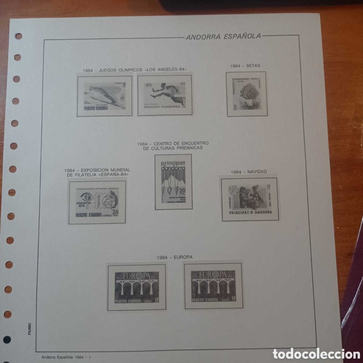 Sellos: Suplemento filabo 1984 Andorra espa&ntilde;ola segunda mano