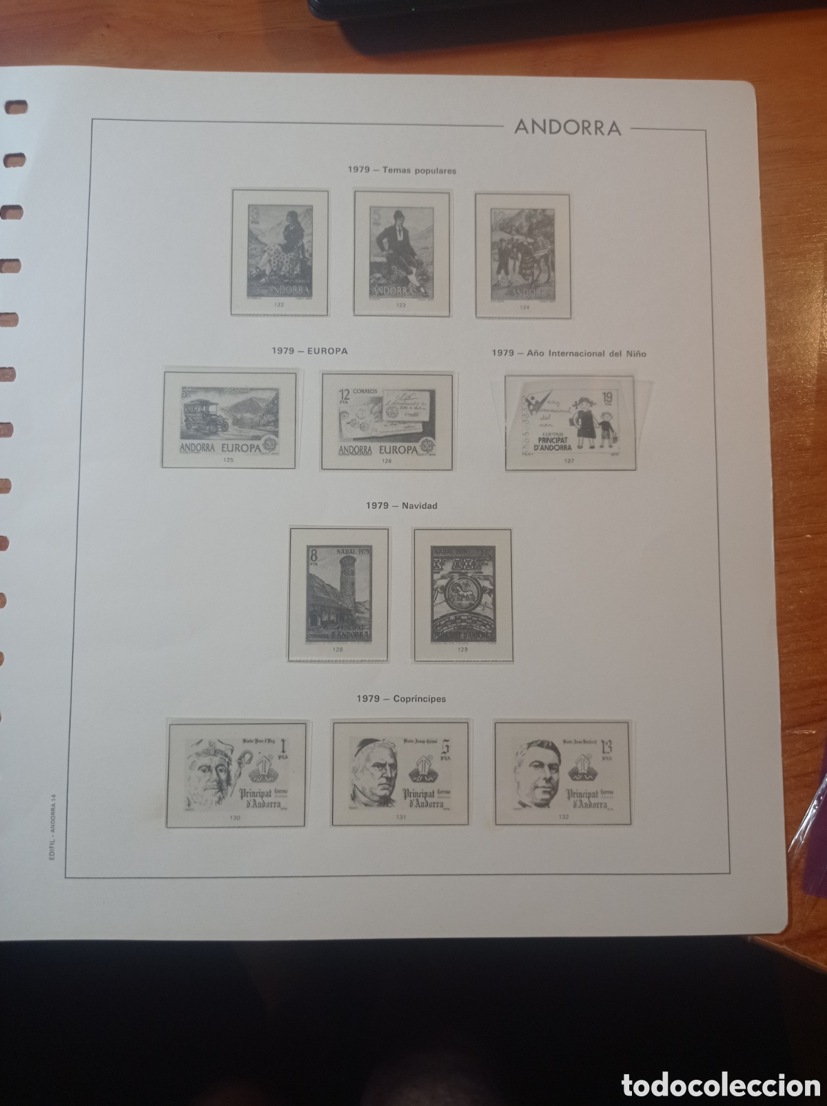 Sellos: Suplemento filabo 1979 Andorra espa&ntilde;ola montado blanco segunda mano