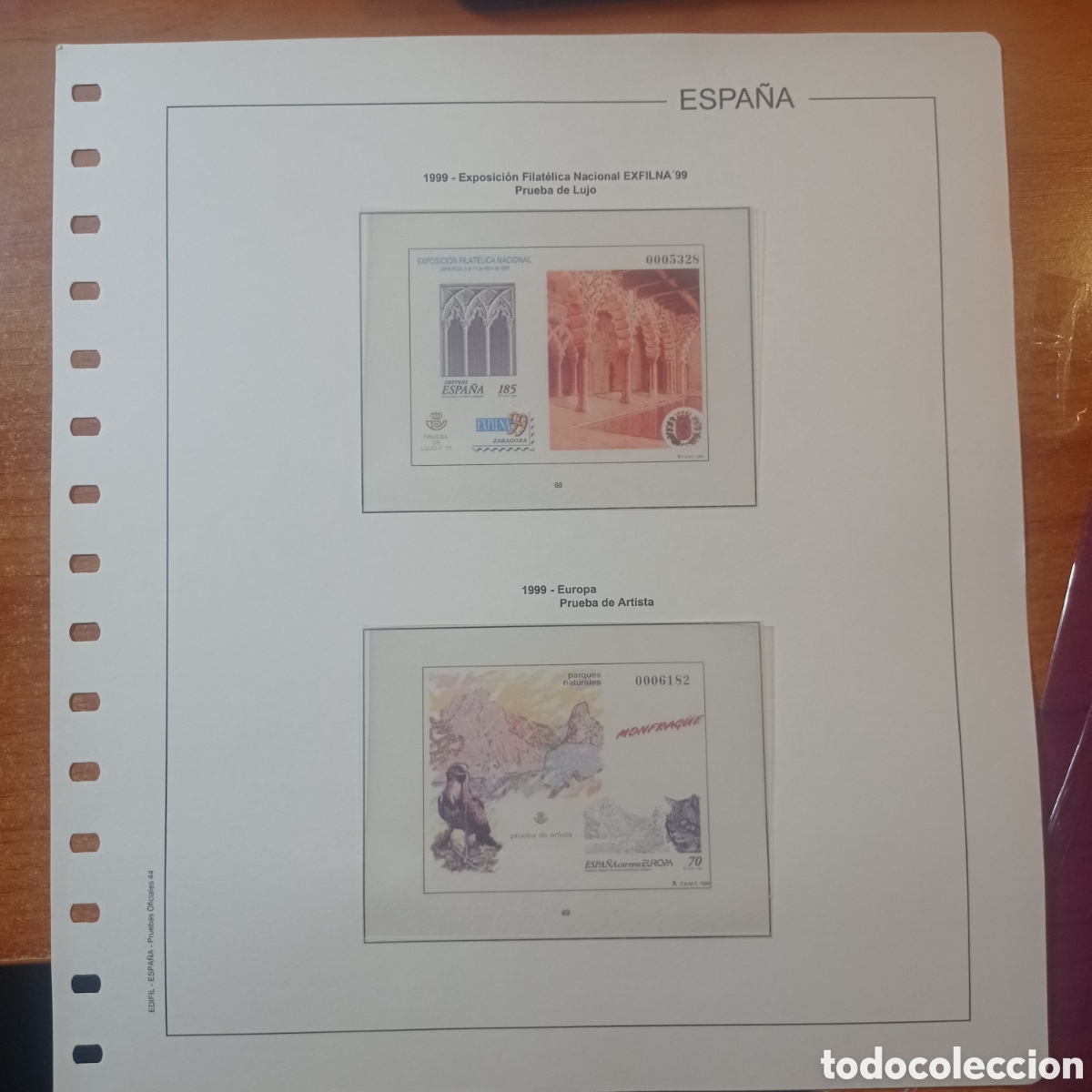 Sellos: Suplemento edifil1999 pruebas montado blanco segunda mano