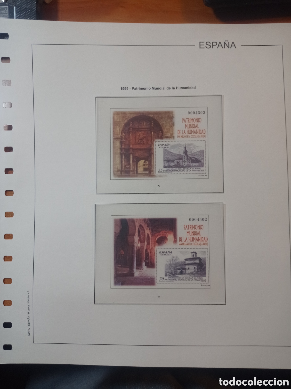 Sellos: Suplemento edifil 1999 hojas 48 pruebas montado blanco