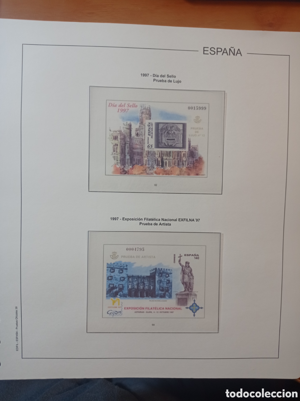 Sellos: Suplemento edifil 1997 pruebas montado blanco segunda mano