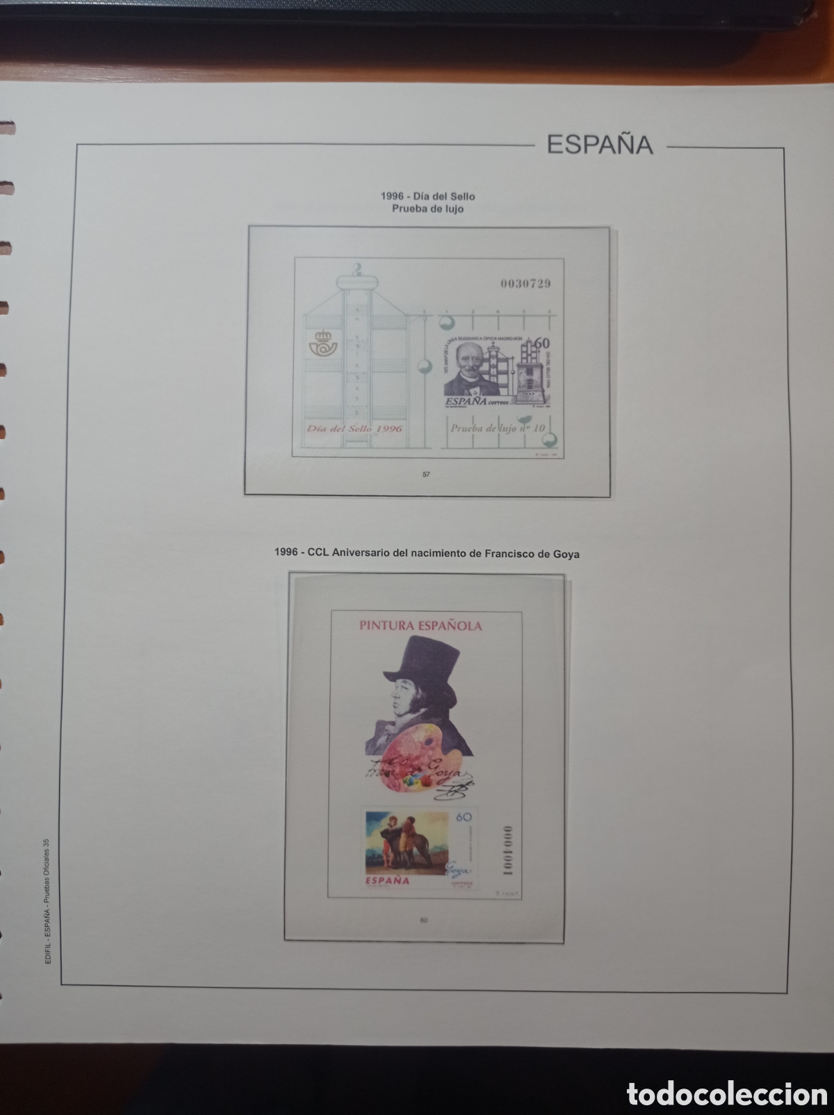 Sellos: Suplemento edifil 1996 pruebas montado blanco segunda mano