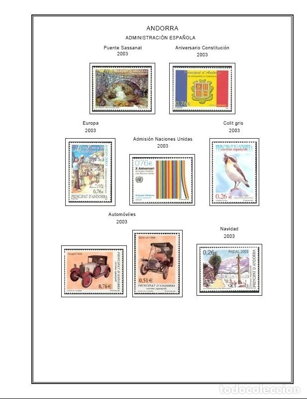 Sellos: SELLOS - ARCHIVO HOJAS ALBUM COLOR - ANDORRA ESPA&Ntilde;OLA - 1875-2015