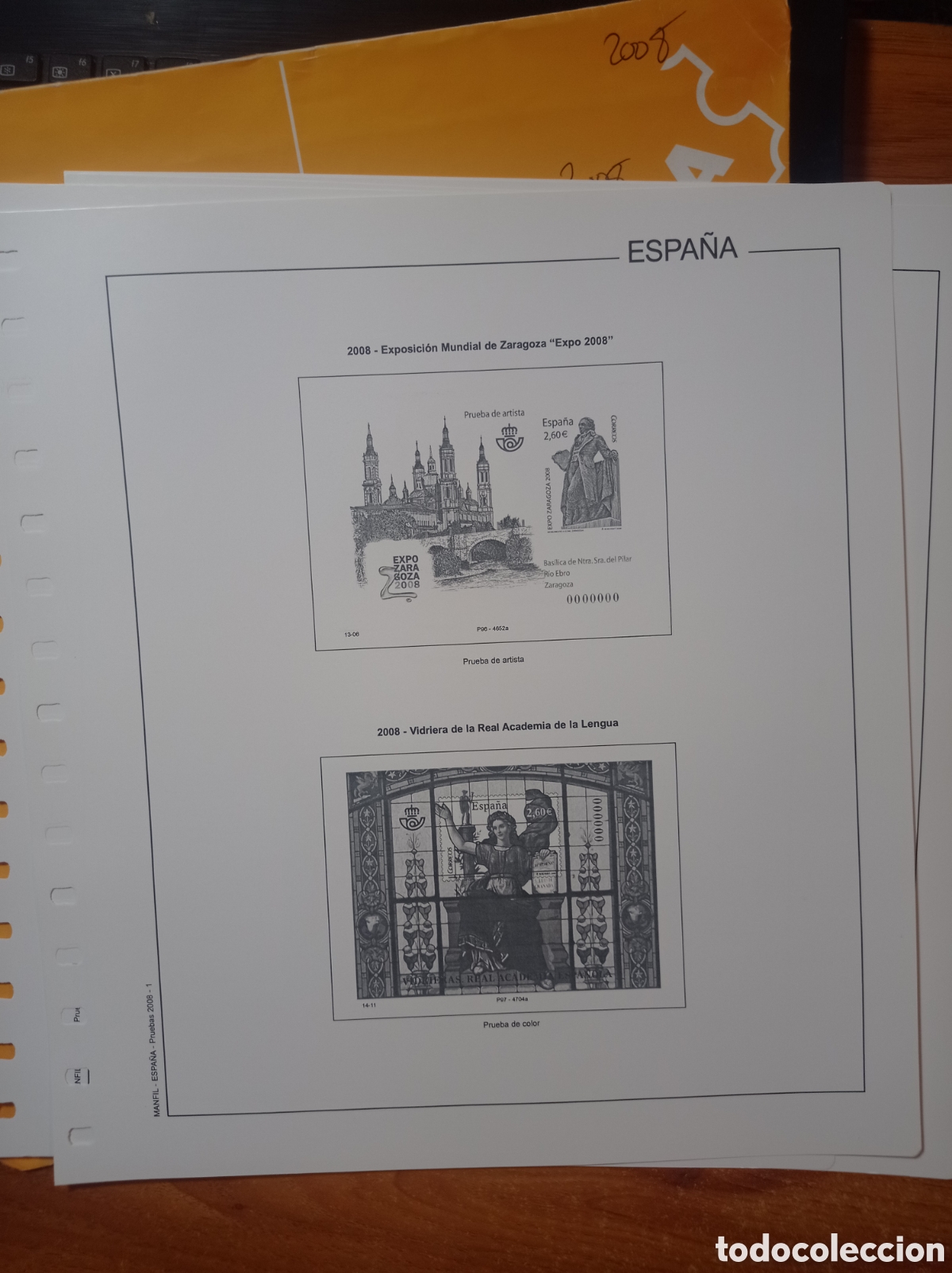 Sellos: Suplemento manfil 2008 pruebas sin montar segunda mano