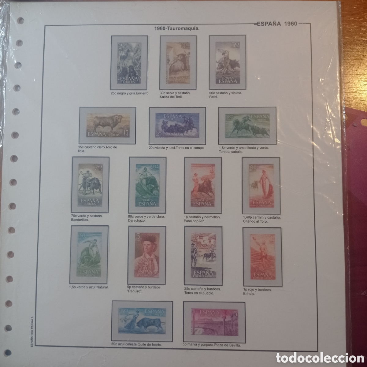 Sellos: Suplemento de Espa&ntilde;a 1960 anilla redonda montado blanco segunda mano