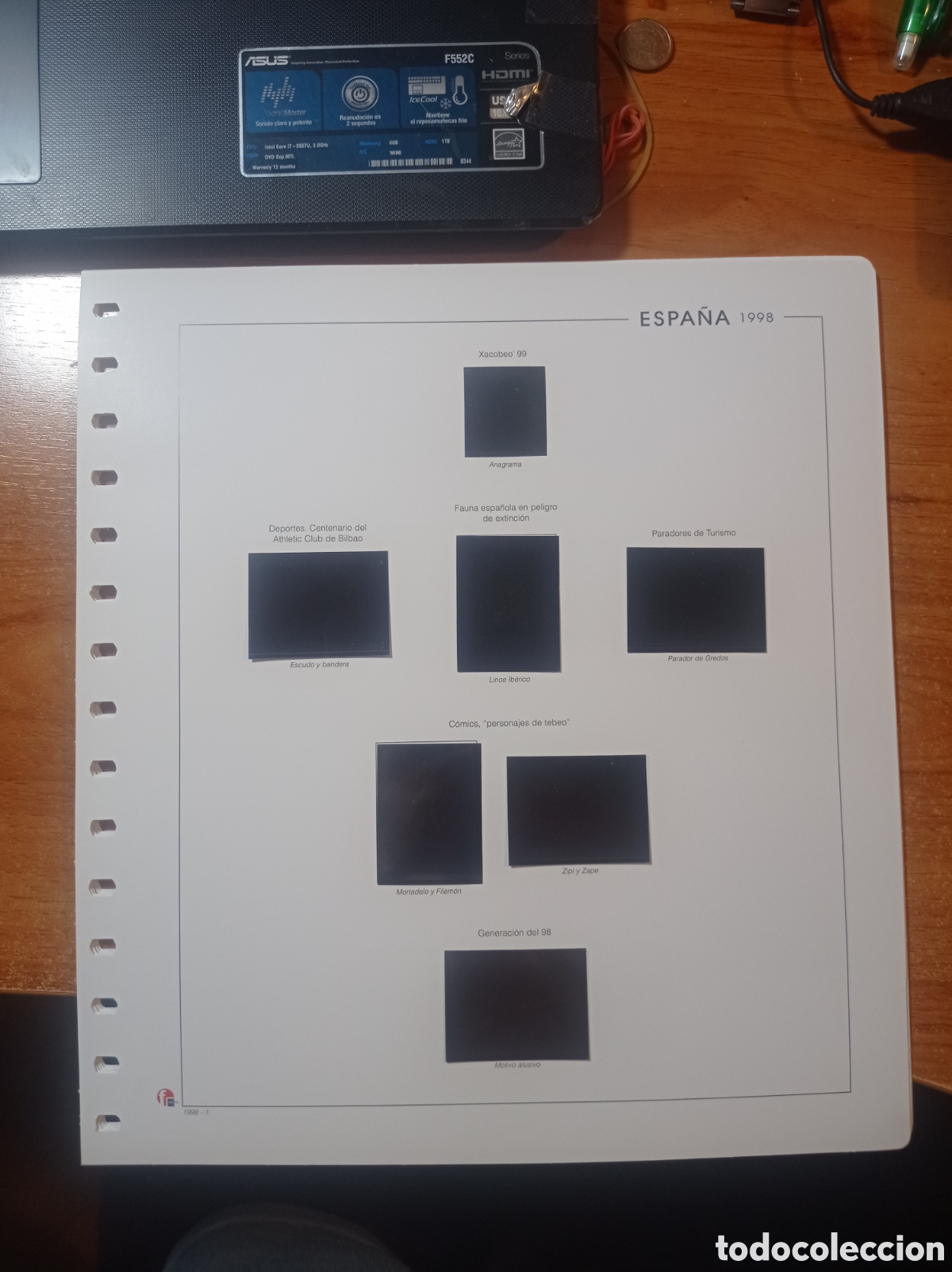 Sellos: Suplemento unifil 1998 montado negro segunda mano