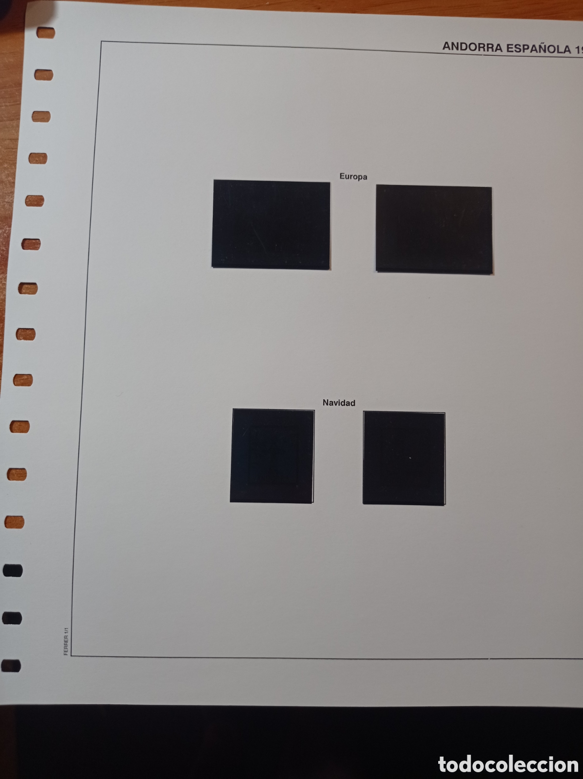 Sellos: Suplemento Ferrer 1977 Andorra espa&ntilde;ola montado negro segunda mano