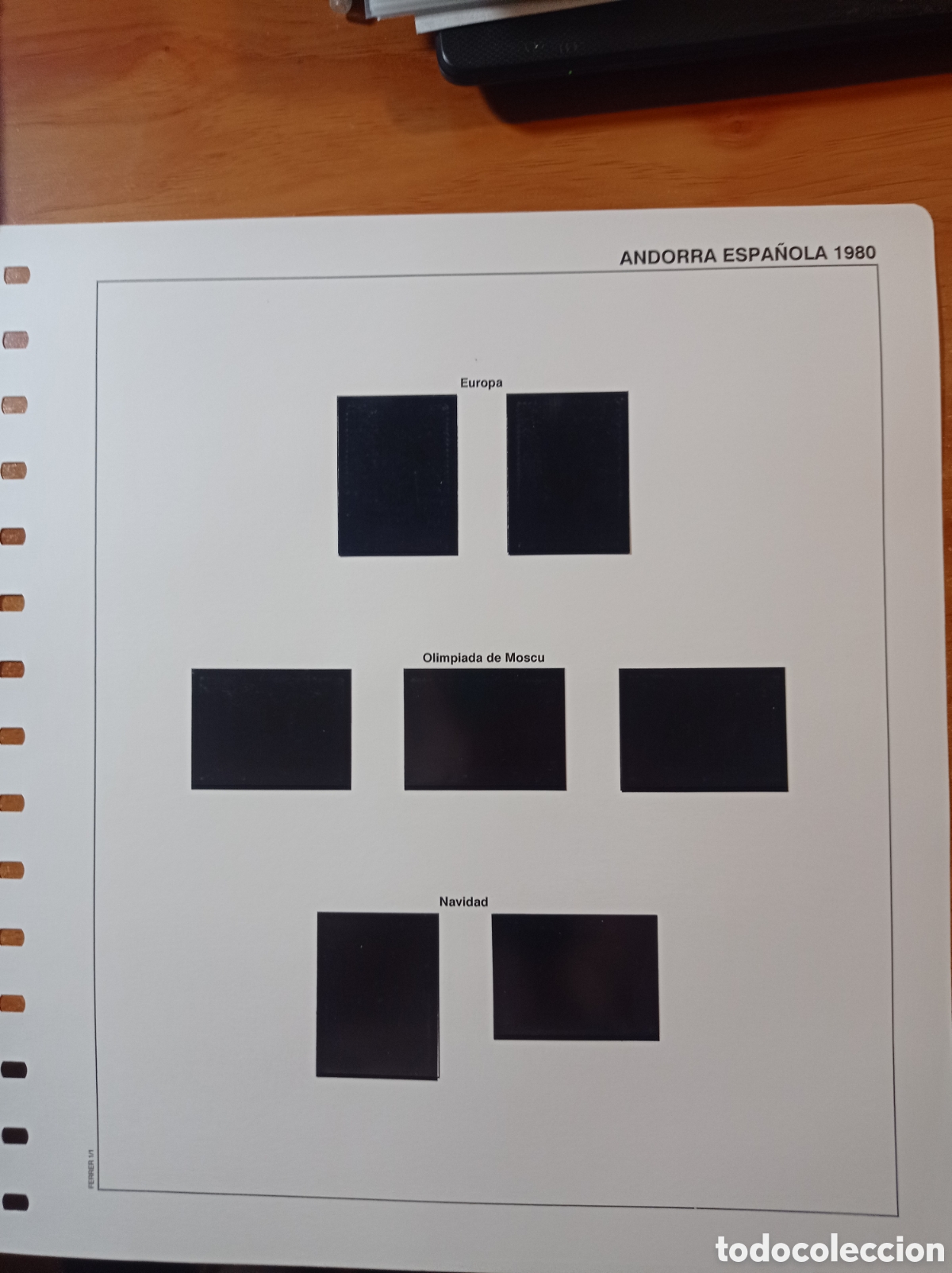 Sellos: Suplemento Ferrer 1980 Andorra espa&ntilde;ola montado negro segunda mano