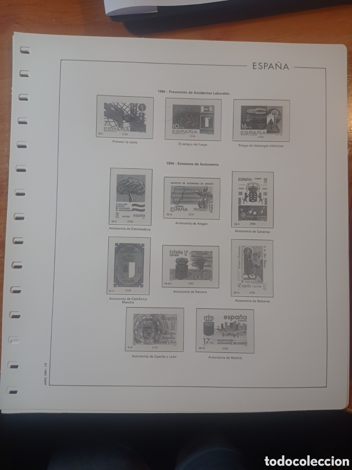 Sellos: Suplemento manfil 1984 montado blanco segunda mano