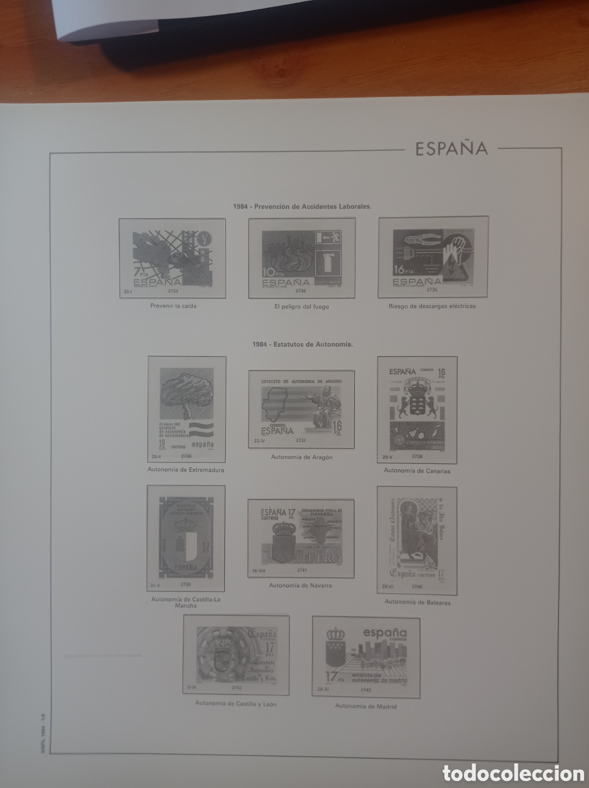 Sellos: Suplemento manfil 1984 montado blanco segunda mano