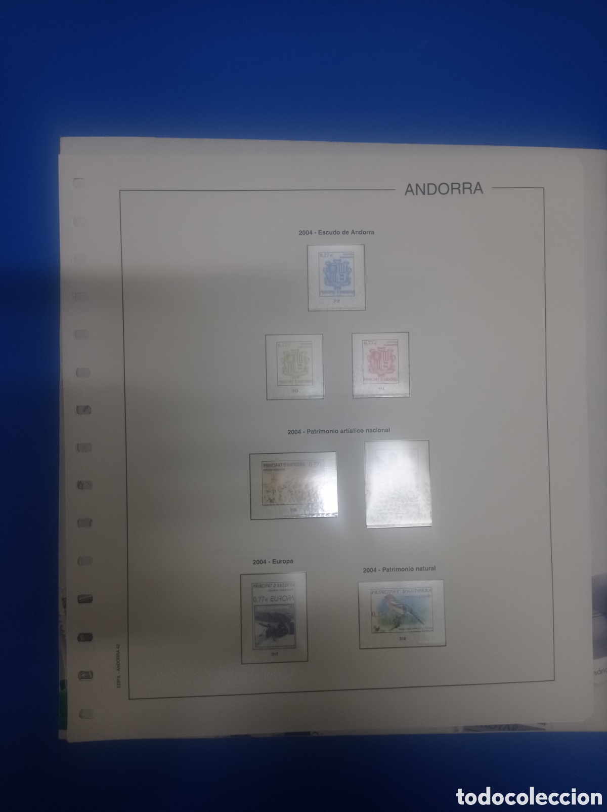 Sellos: Suplemento edifil 2004 Andorra espa&ntilde;ola montado blanco segunda mano