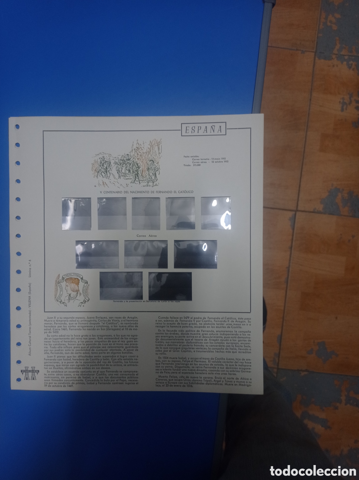 Sellos: Suplemento torres 1952 montado negro segunda mano