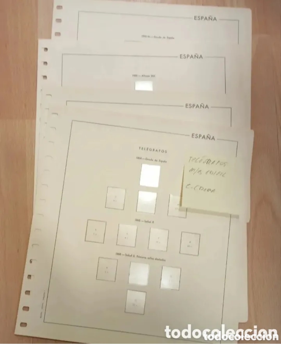 Briefmarken: ESPA&Ntilde;A TEL&Eacute;GRAFOS - HOJAS DE &Aacute;LBUM EDIFIL SUPLEMENTO - MONTADO EN TRANSPARENTE