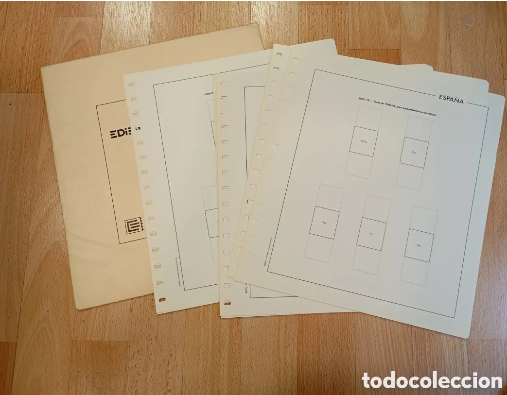 Briefmarken: ESPA&Ntilde;A - 10 HOJAS DE &Aacute;LBUM EDIFIL A&Ntilde;OS 1970-75 - SUPLEMENTOS TR&Iacute;PTICO DEL GENERAL&Iacute;SIMO