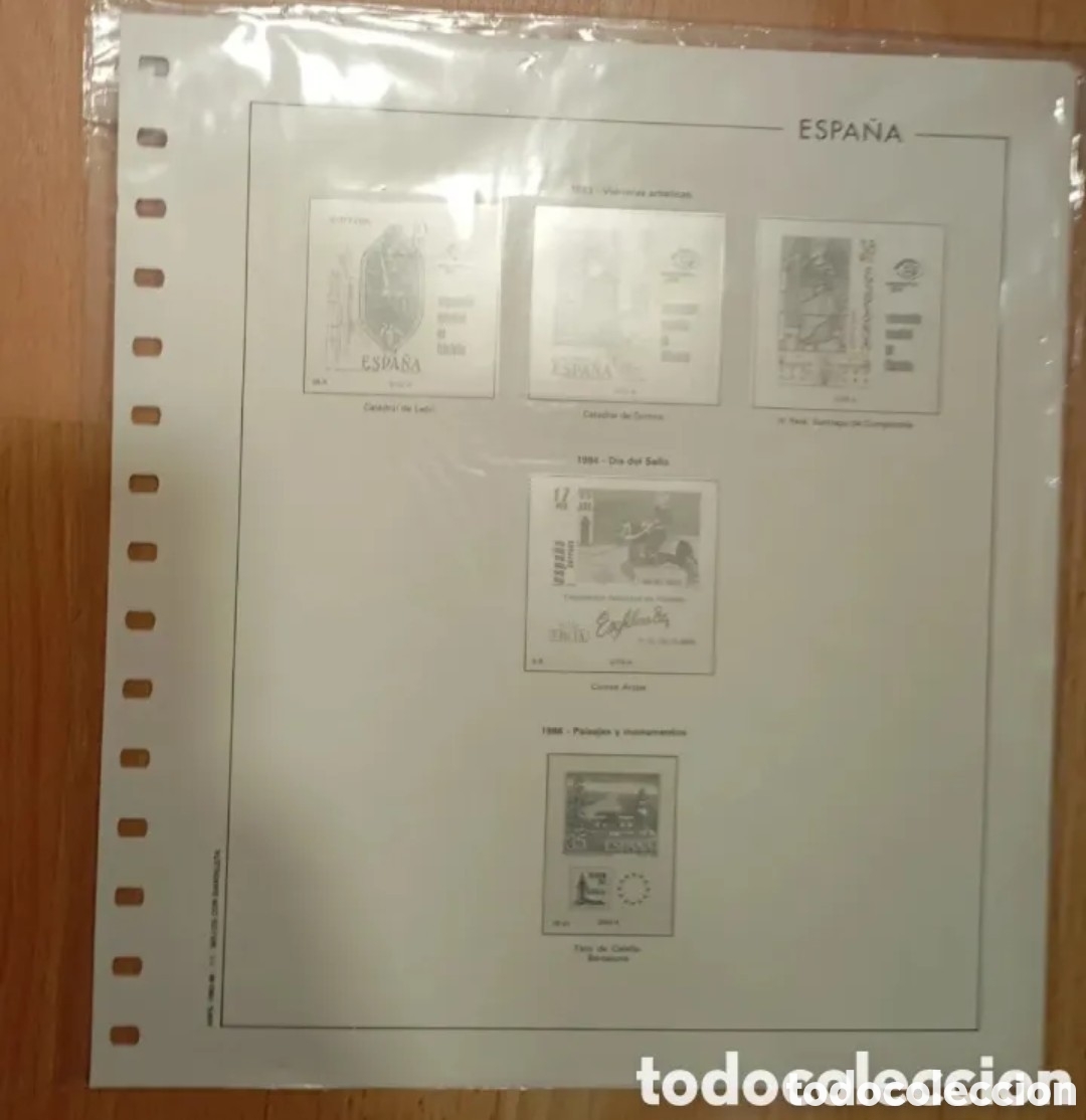 Sellos: ESPA&Ntilde;A - HOJAS DE &Aacute;LBUM ANFIL SUPLEMENTO A&Ntilde;OS 1983~1986 SELLOS CON BANDELETA - TRANSPARENTE - NUEVO