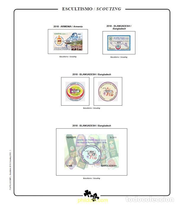 Briefmarken: Suplemento. ESCULTISMO 2018 Montado