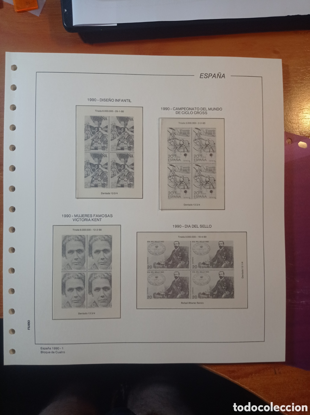 Sellos: Suplemento filabo 1990 montado blanco sin montar