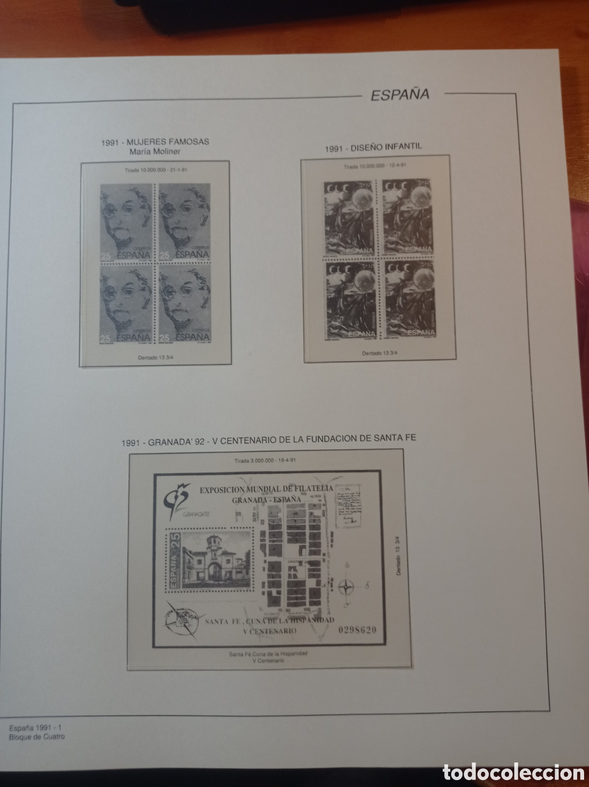 Sellos: Suplemento filabo 1991 bloque de cuatro montado blanco segunda mano
