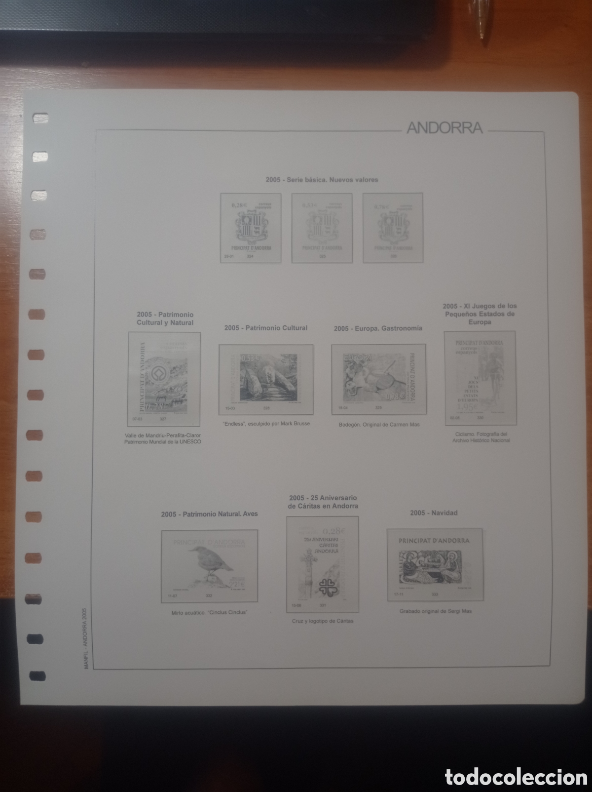 Sellos: Suplemento manfil 2005 Andorra espa&ntilde;ola montado blanco segunda mano