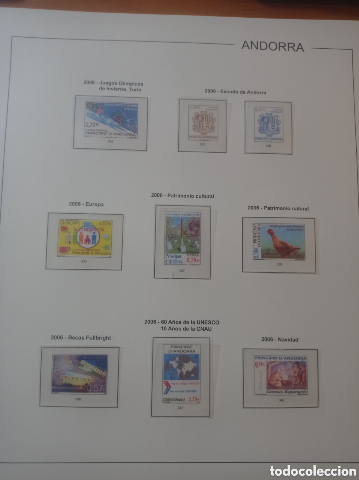Sellos: Suplemento edifil 2006 Andorra espa&ntilde;ola montado blanco segunda mano