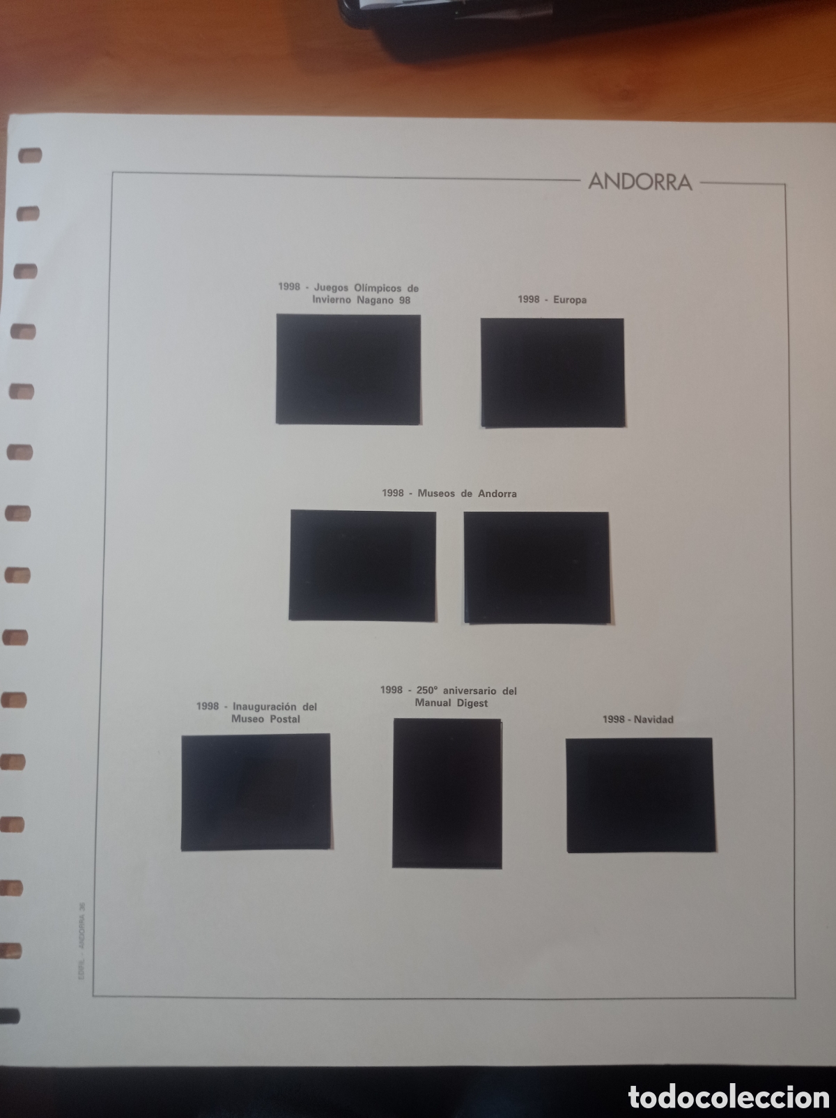 Sellos: Suplemento edifil 1998 Andorra espa&ntilde;ola montado negro segunda mano