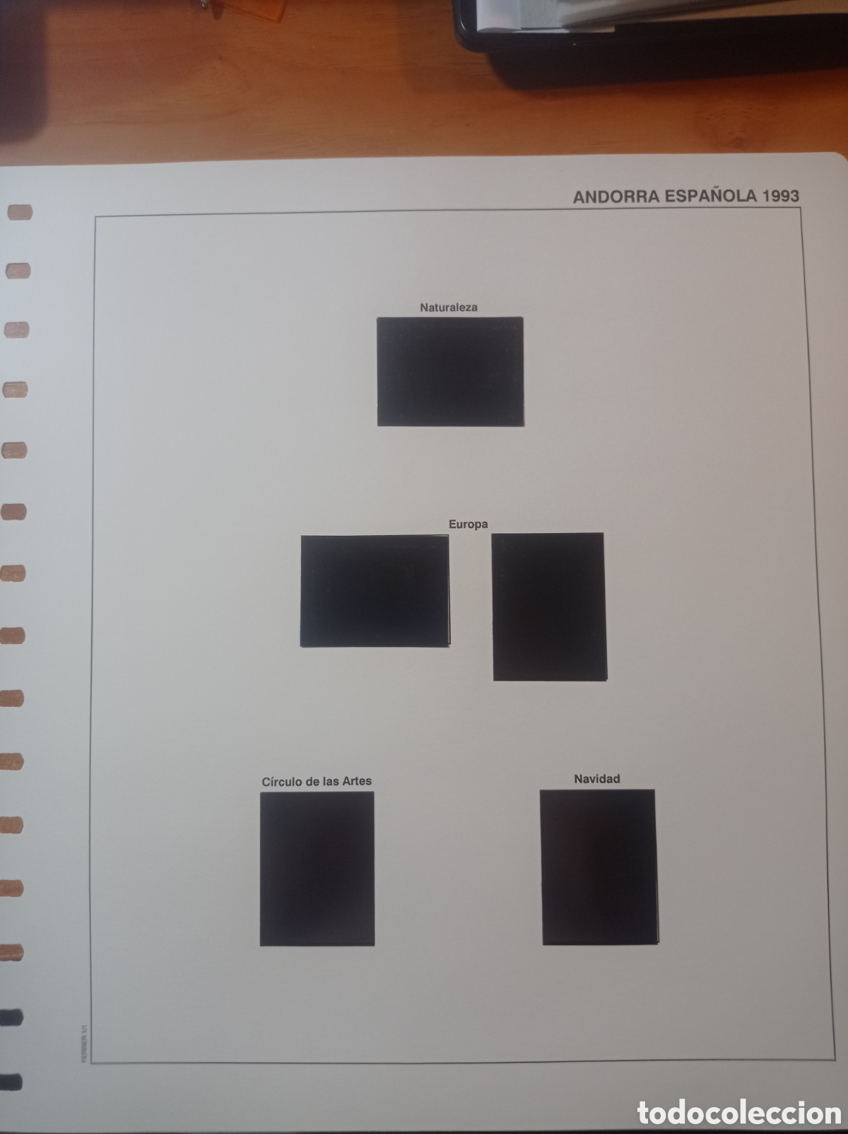 Sellos: Suplemento Ferrer 1993 Andorra espa&ntilde;ola montado negro segunda mano