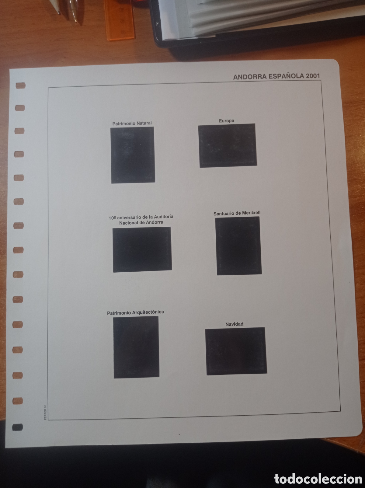 Sellos: Suplemento Ferrer 2001 montado negro segunda mano