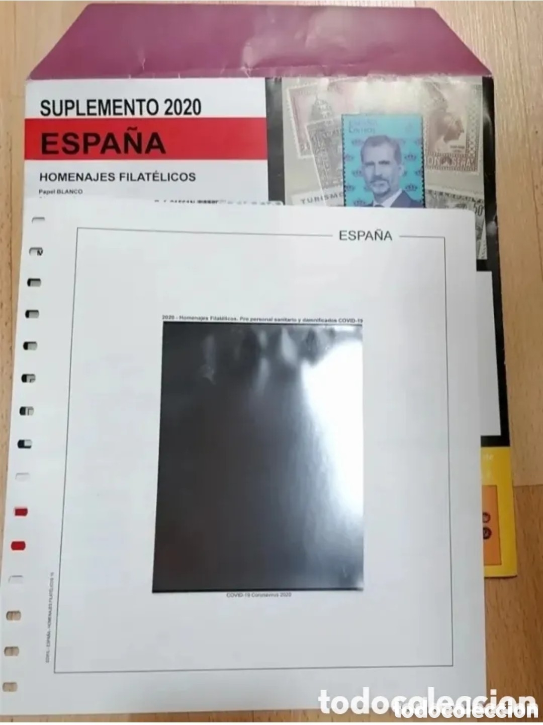 Sellos: ESPA&Ntilde;A HOMENAJE FILAT&Eacute;LICO 2020 - HOJA DE &Aacute;LBUM EDIFIL SUPLEMENTO MONTADO EN NEGRO - NUEVO