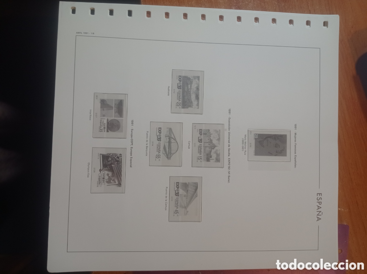 Sellos: Suplemento manfil 1991 montado blanco segunda mano