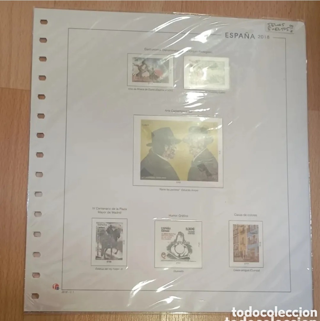 Sellos: ESPA&Ntilde;A 2018 - HOJAS DE &Aacute;LBUM UNIFIL - SUPLEMENTO SELLOS DE HOJITAS BLOQUE - MONTADO EN TRANSPARENTE