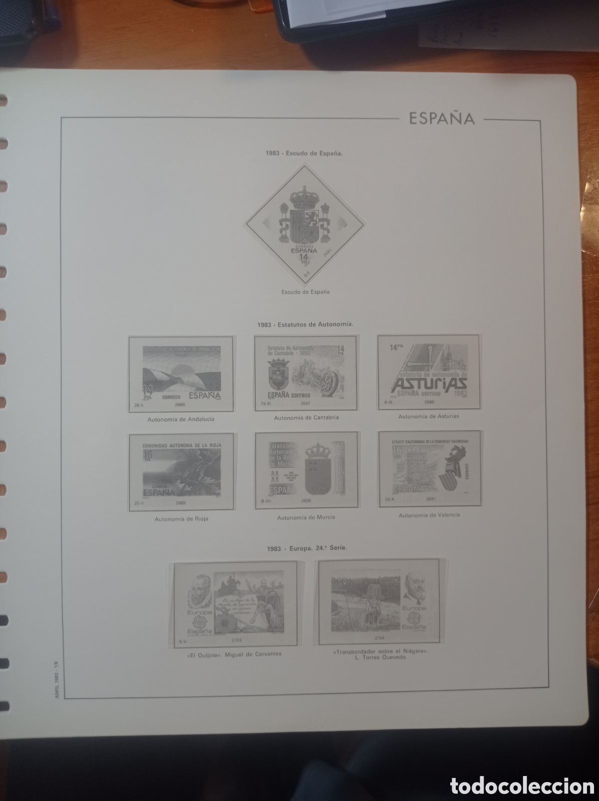 Sellos: Suplemento manfil 1983 montado blanco segunda mano