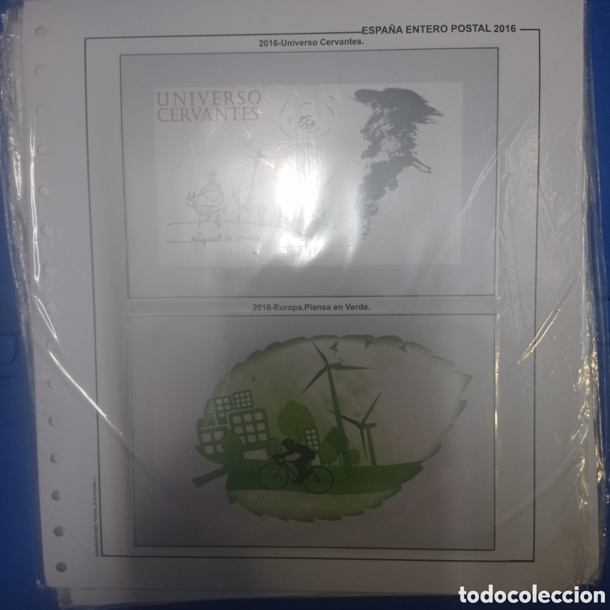 Sellos: Suplemento de Espa&ntilde;a 2016 anilla redonda entero postal montado blanco segunda mano