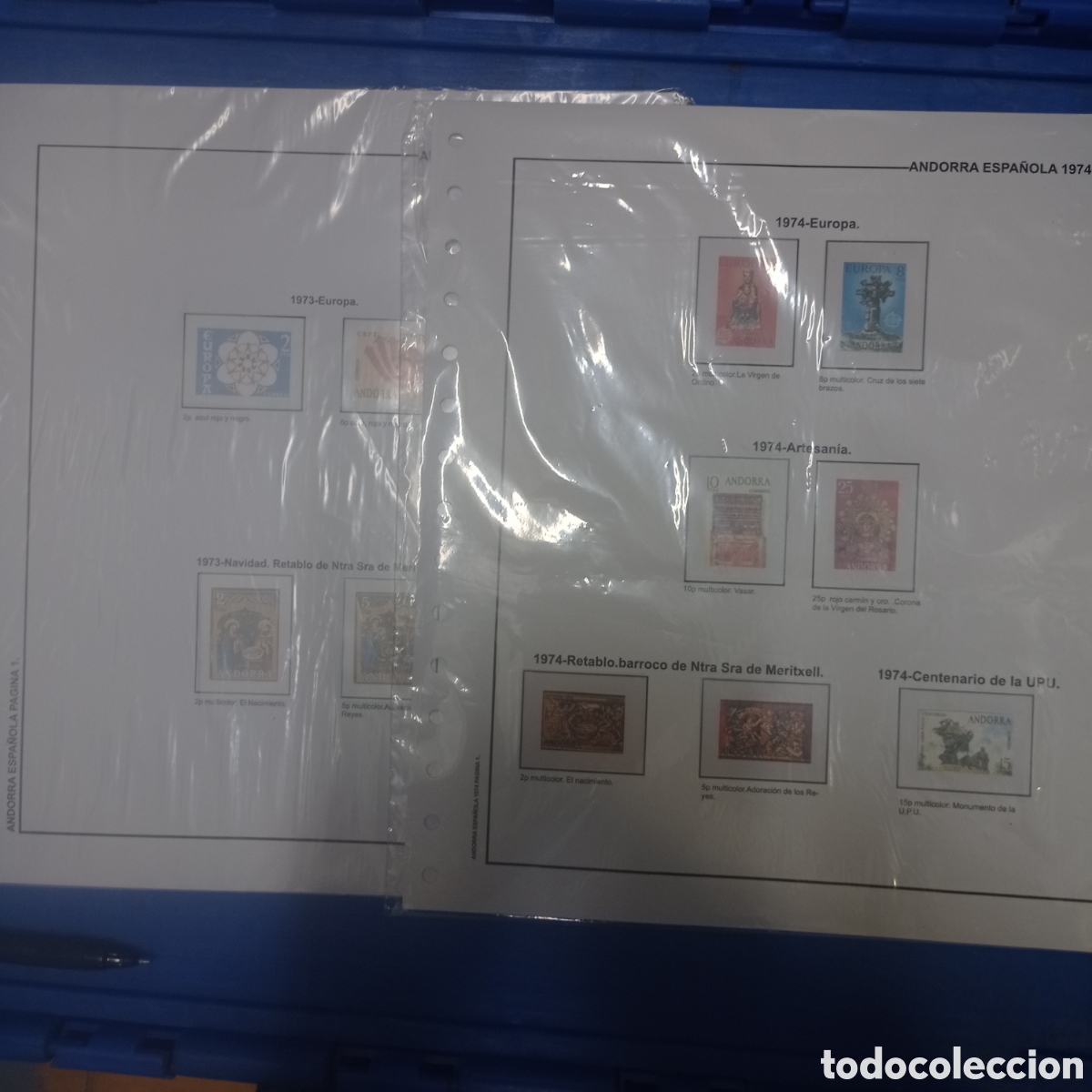Sellos: Suplemento de Andorra espa&ntilde;ola 1974 1973 montado blanco segunda mano
