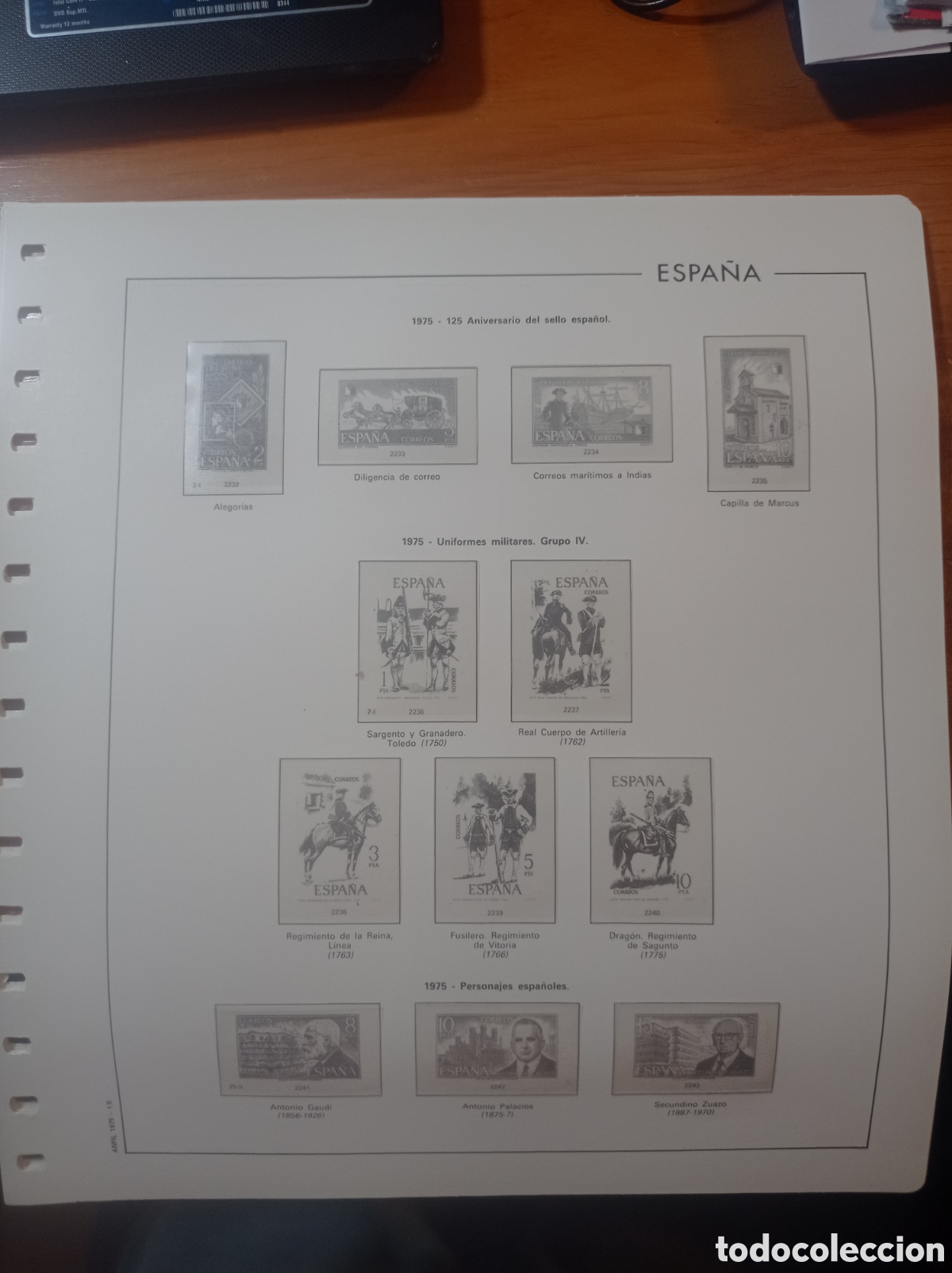 Sellos: Suplemento manfil 1975 montado blanco segunda mano