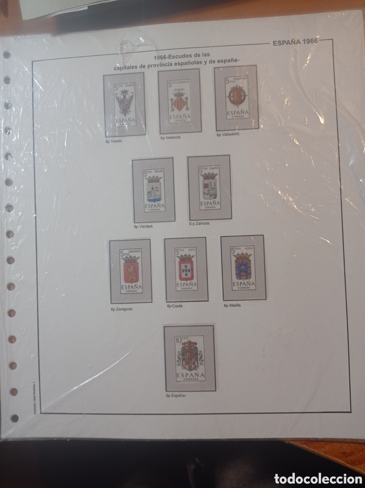 Sellos: Suplemento de Espa&ntilde;a 1966 anilla redonda montado blanco segunda mano