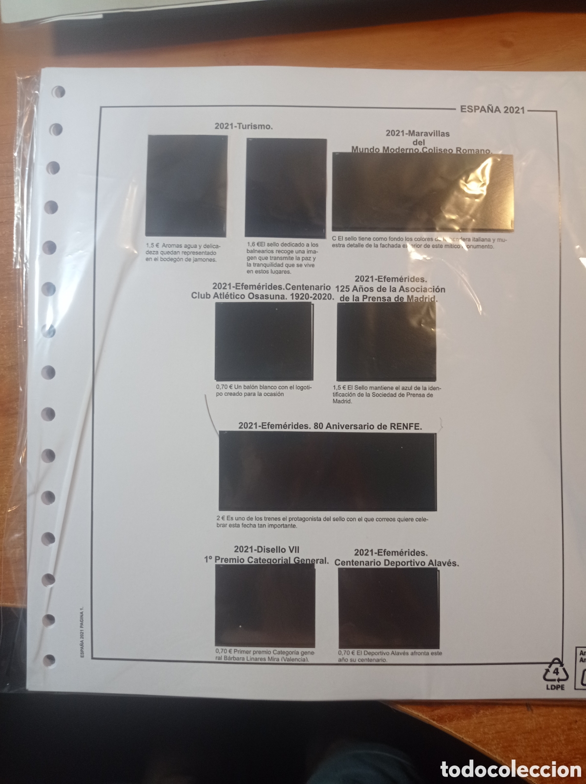 Sellos: Suplemento de Espa&ntilde;a 2021 anilla redonda montado negro segunda mano