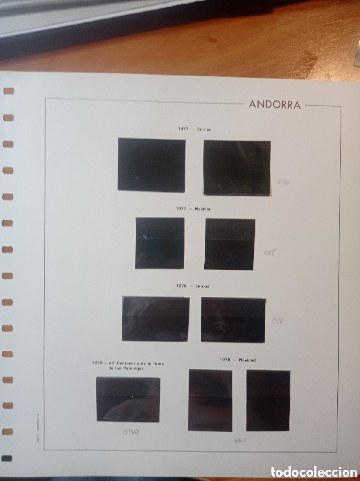 Sellos: Suplemento edifil 1977 Andorra espa&ntilde;ola montado negro segunda mano
