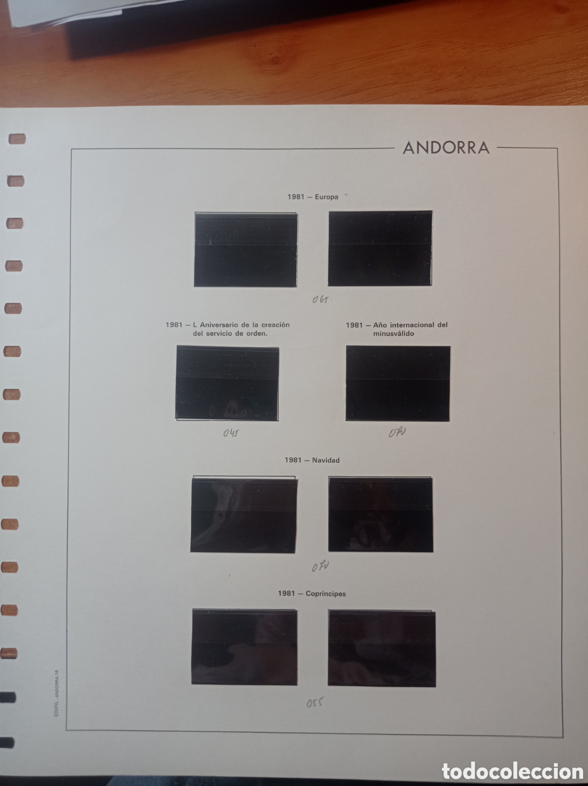 Sellos: Suplemento edifil 1981 Andorra espa&ntilde;ola montado negro segunda mano