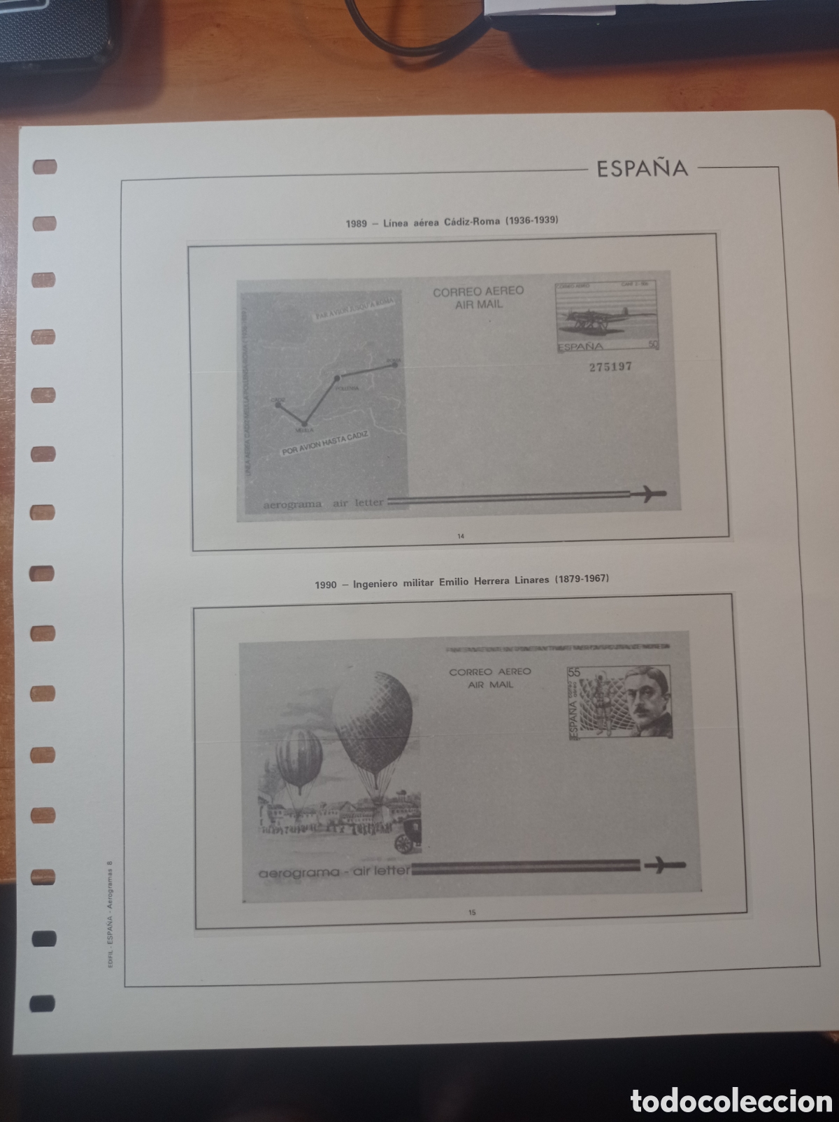 Sellos: Suplemento edifil 1989 1990 aerogramas montado blanco segunda mano