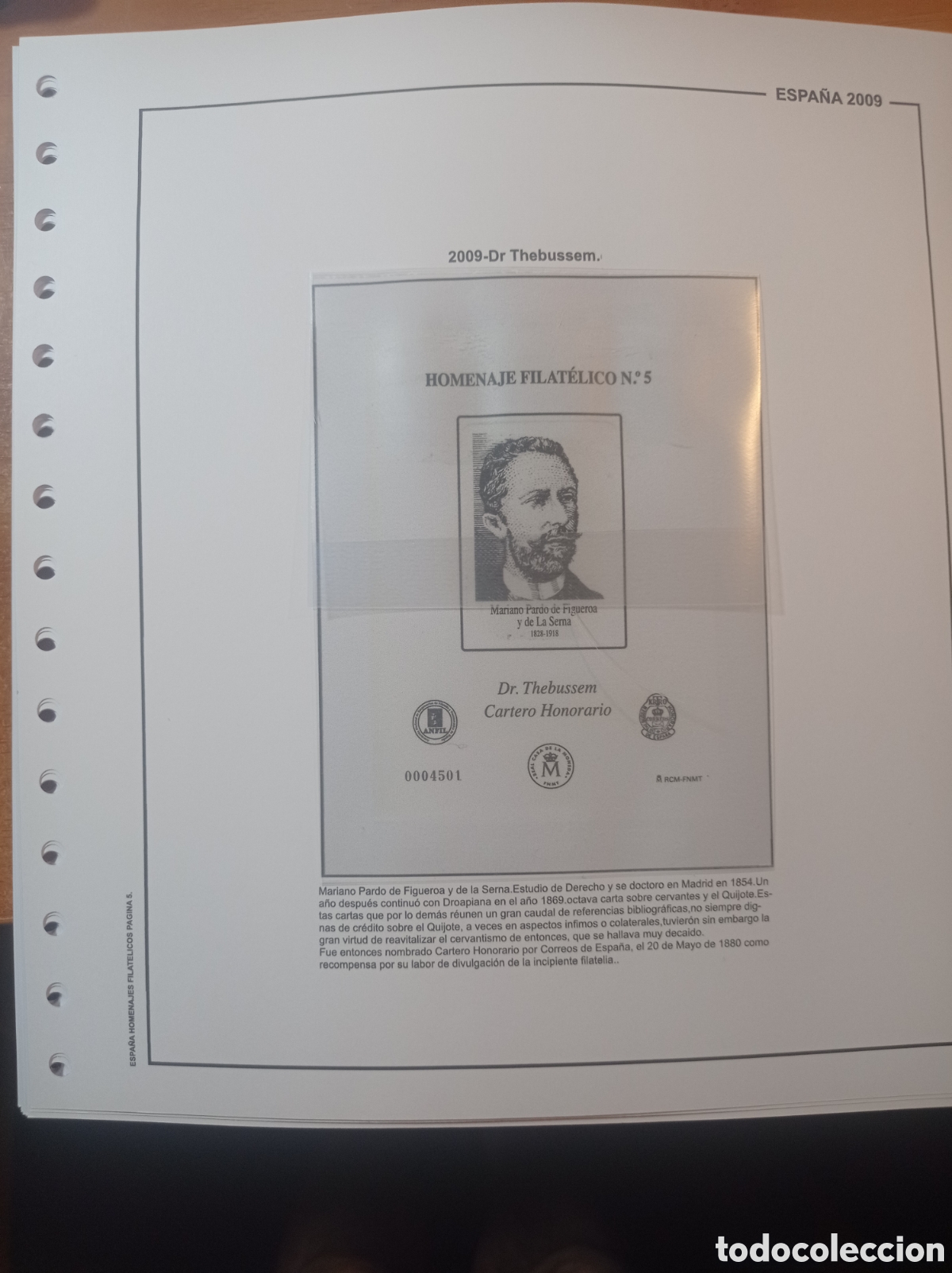 Sellos: Suplemento de Espa&ntilde;a 2009 thebusem anilla redonda montado blanco segunda mano