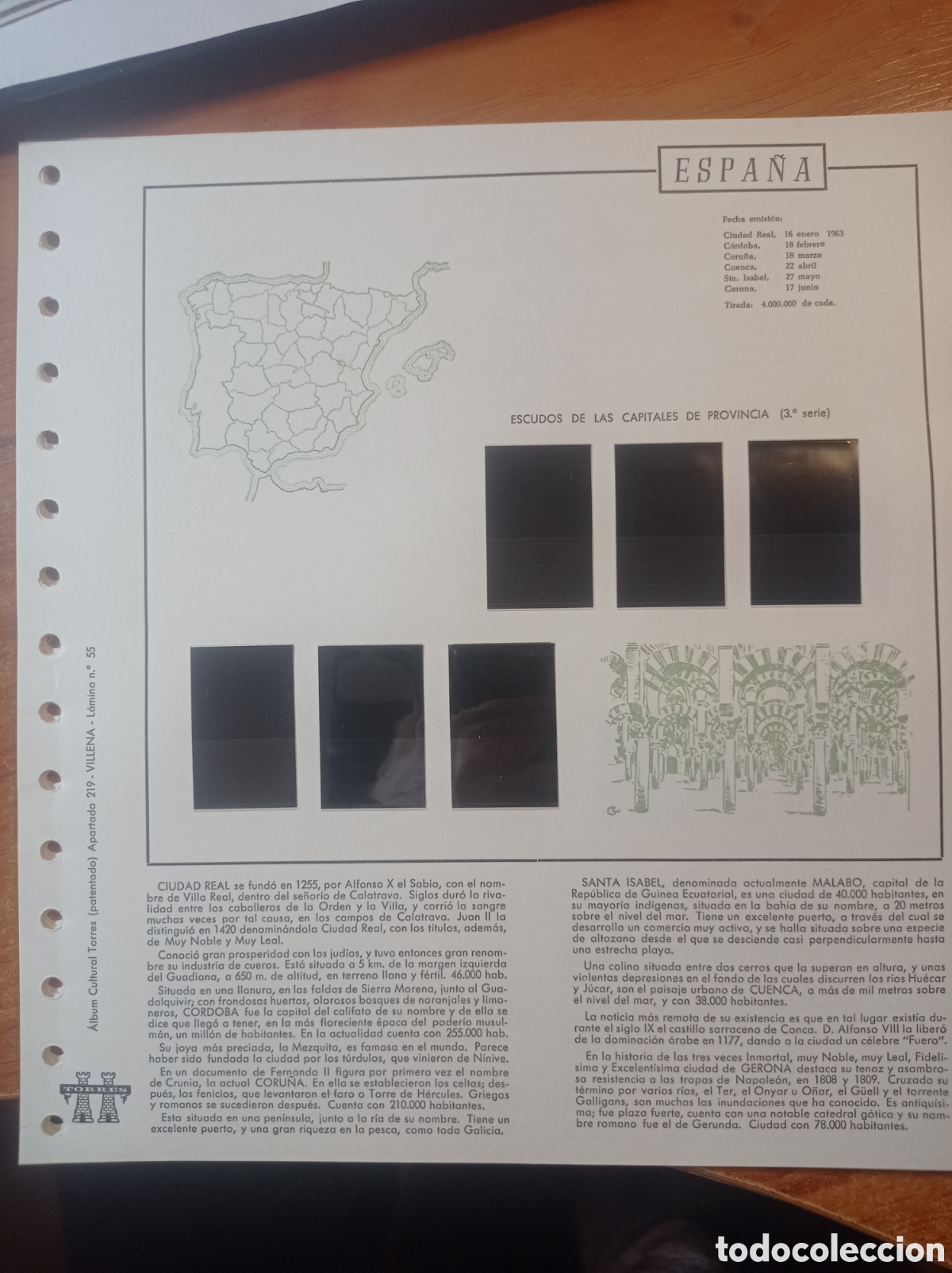 Sellos: Suplemento torres 1963 montado negro segunda mano