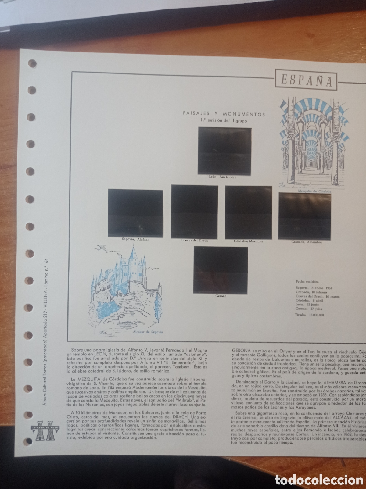 Sellos: Suplemento torres 1964 montado negro segunda mano