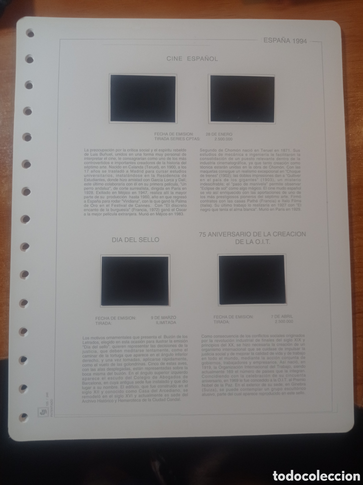 Sellos: Suplemento FM 1994 23.5x30 15 anillas montado negro segunda mano