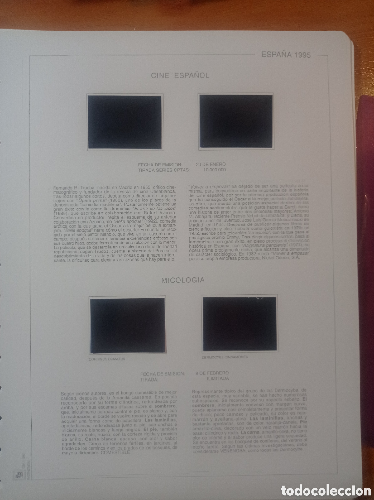 Sellos: Suplemento 1995 FM anilla redonda 23.5x30 montado negro segunda mano